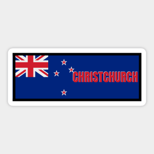 Christchurch City in New Zealand Flag Sticker